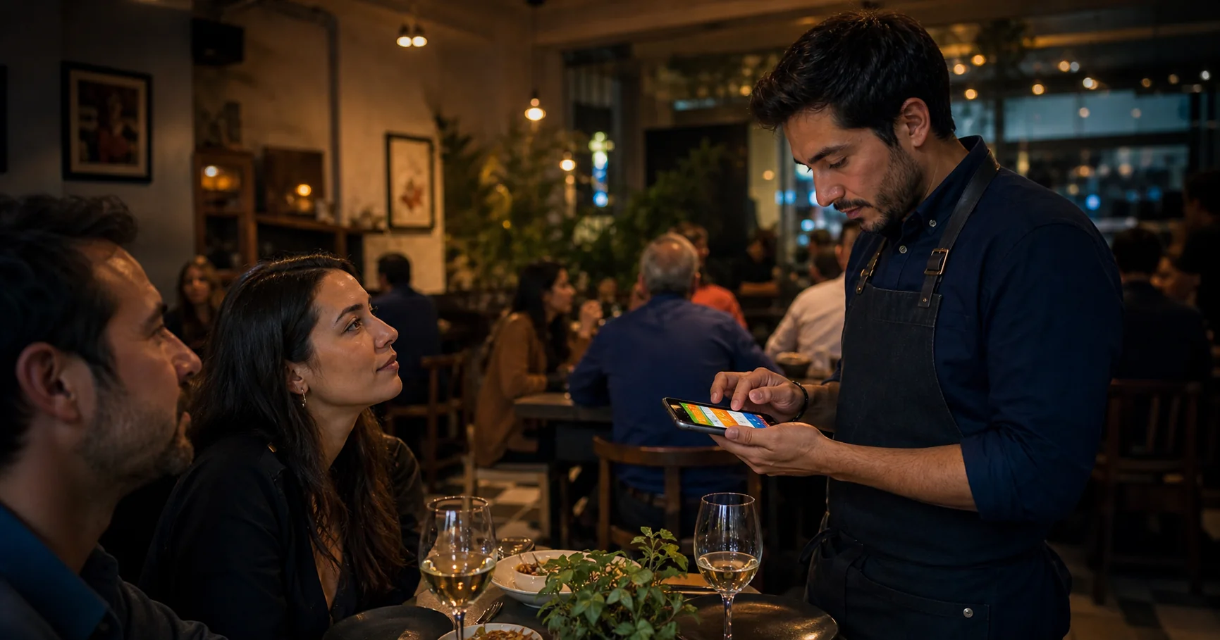 Garzón tomando un pedido con RestCore
